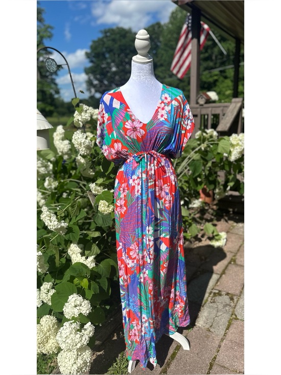 Pietro Brunelli Dresses & Skirts - Pietro Brunelli  Milano Viscose Floral V-Neck Maternity Maxi Dress Size Medium